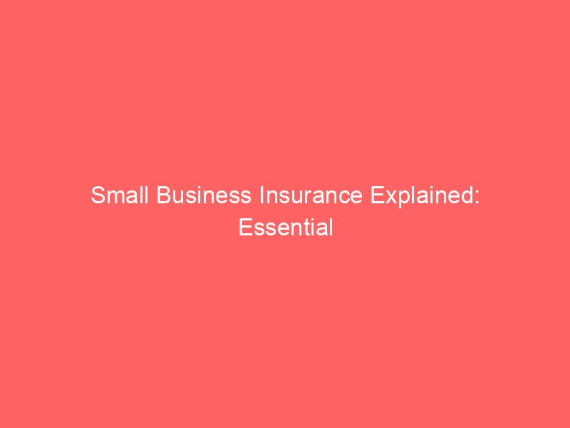 Small Business Insurance Explained: Essential Coverage Every Business Owner Should Understand
